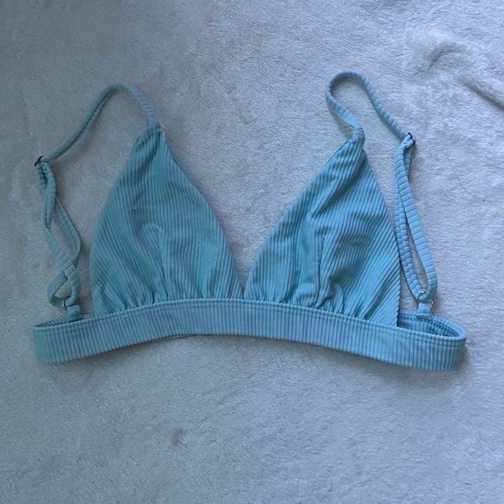 blue bikini top
